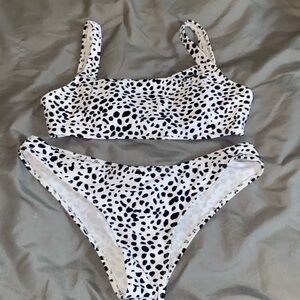 black and white bikini